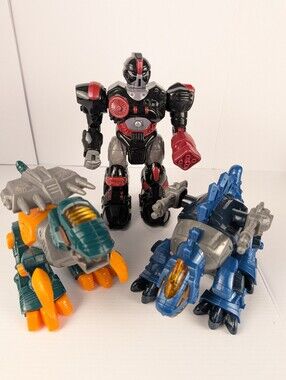 Hap-p-kid M.A.R.S. (Motorized Attack Robo Squad) Set Of 3 Cybotronix Dinoforce